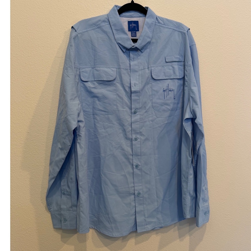 NEW w tag Guy Harvey Men s Long-Sleeve Vented Fishing Shirt Size XXL